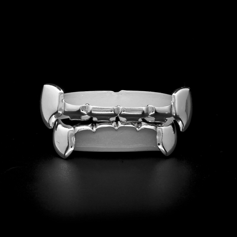 Grillz Teeth Set High Quality Mens Hip Hop Jewelry Rose Gold Silver Fangs Grills