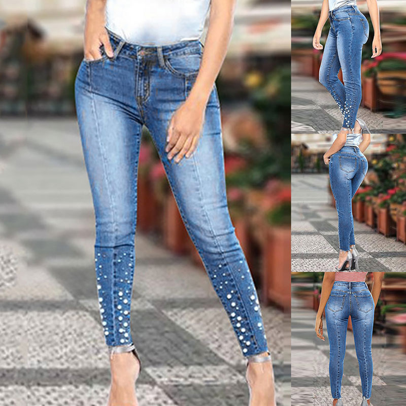 2020 New Blue Jeans Pencil Pants Women Mid Waist Slim Pearl Skinny Denim Jeans Woman Casual Stretch Skinny Trousers Female, Light blue
2020 New Blue Jeans Pencil Pants Women Mid Waist Slim Pearl Skinny Denim Jeans Woman Casual Stretch Skinny Trousers Female, Light blue
