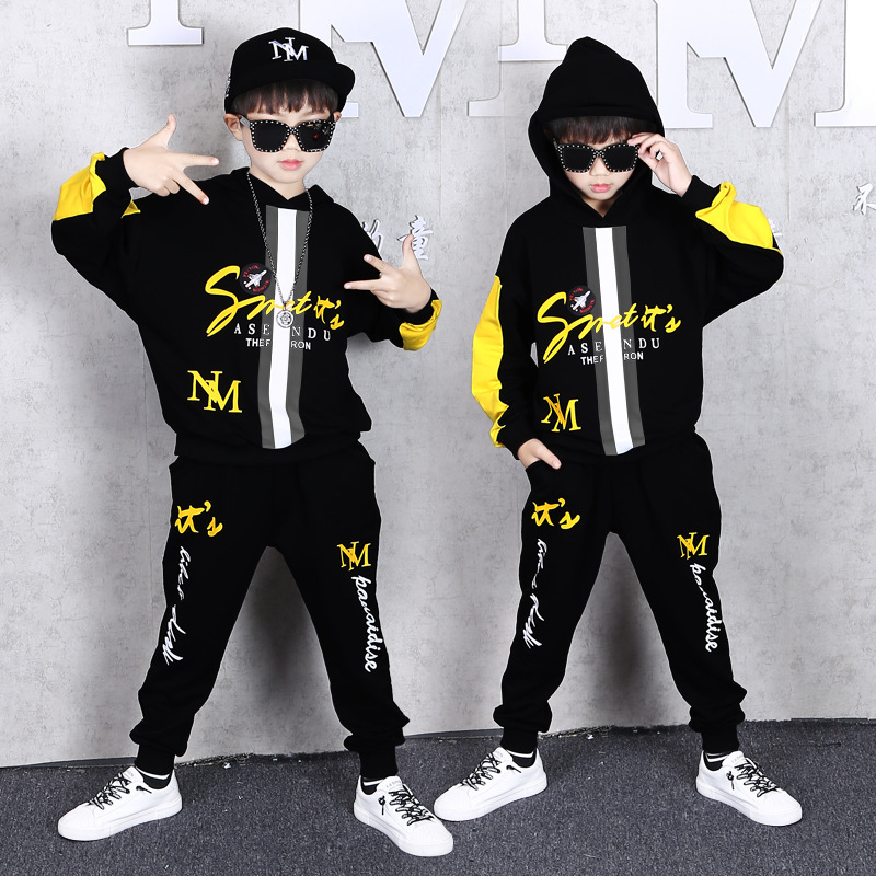2-piece Children's Clothing Spring Sweater Long-sleeved Hoodie New Boys Autumn Handsome Hip-hop Loose Sportswear Pants Suit, Black
2-piece Children's Clothing Spring Sweater Long-sleeved Hoodie New Boys Autumn Handsome Hip-hop Loose Sportswear Pants Suit, Black