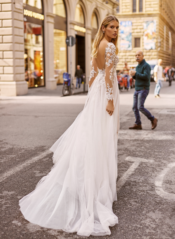 bohemian a line wedding dresses v neck lace appliqued beach boho long sleeve high side split beads bridal gowns vestido de novia
