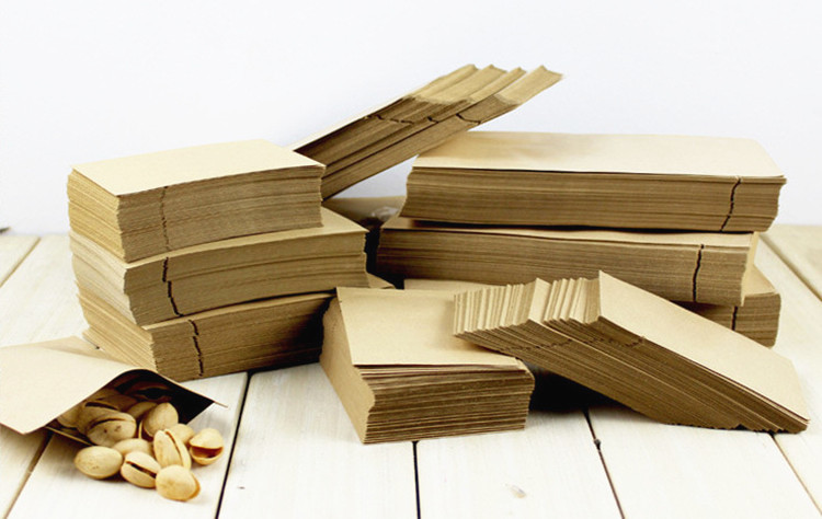 100pcs Kraft Paper Open Top Vacuum Packaging Bag Thick Barrier Candy Snack Salt Ground Coffee Powder Meat Tea Heat Sealing Gift Storage Pouches