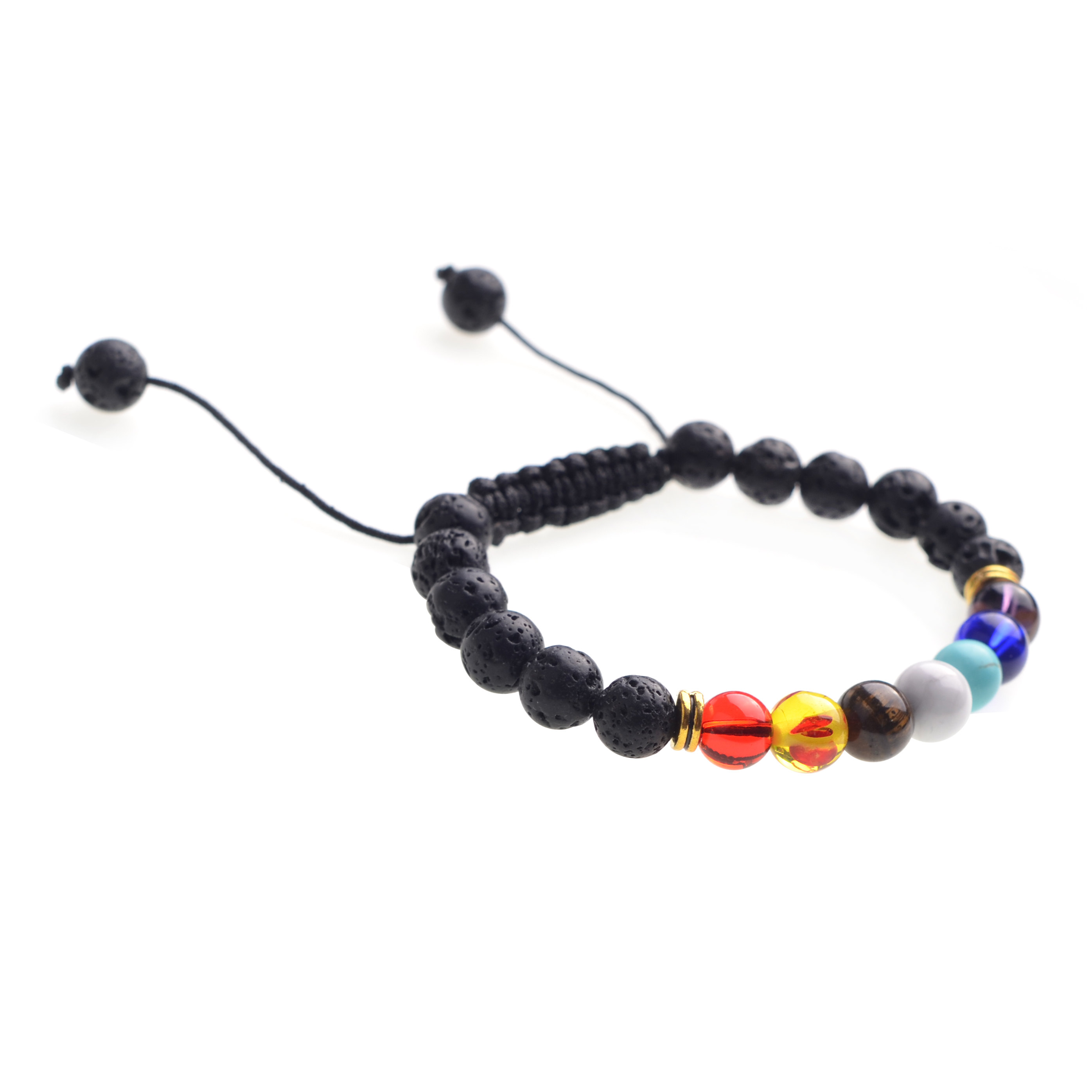 Seven Chakra Bracelets Men and Women Fashion Personality Popular Aromatherapy Essential Oil Diffuser Bracelet Braided Rope