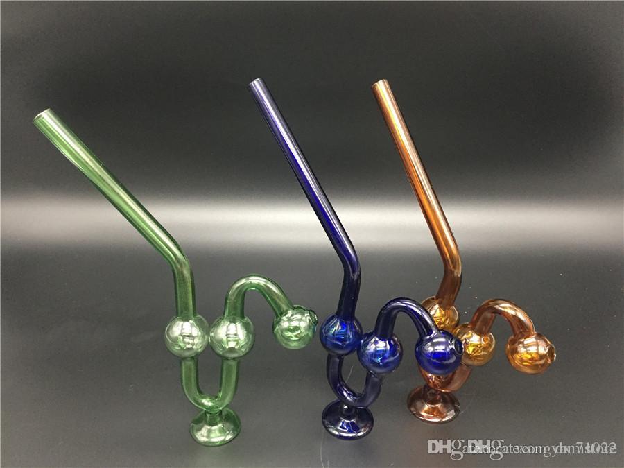 Wholesale Big thick Colorful snakelike glass pipes bongs oil burners smoke tobacco herb bongs with bowl water hookahs pipe with base