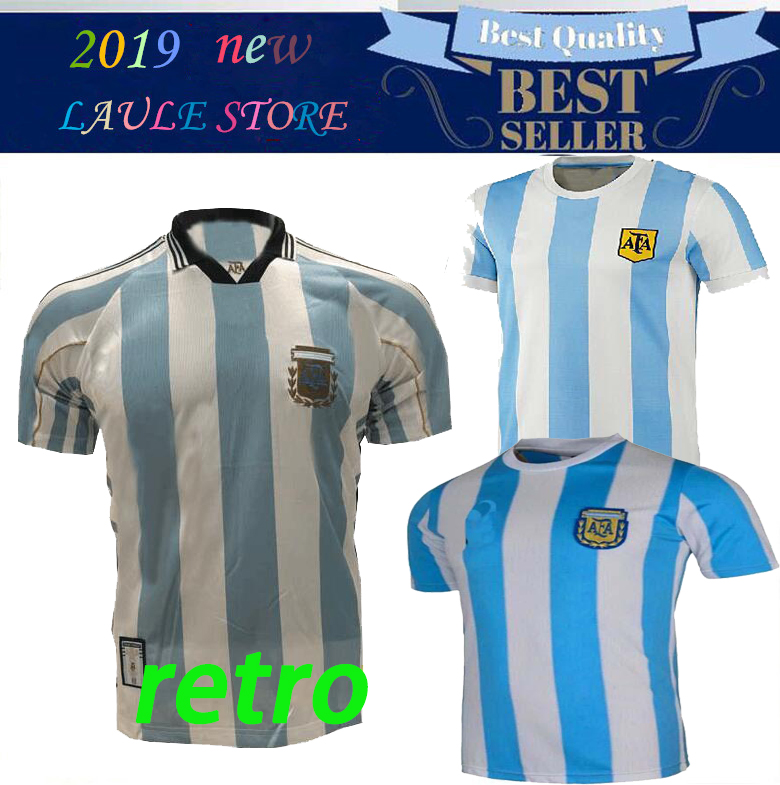 Retro Version 1986 Argentina home Soccer jersey Messi Maradona CANIGGIA 1978 Quality Football Shirt Batistuta 1998, 1998 home
Retro Version 1986 Argentina home Soccer jersey Messi Maradona CANIGGIA 1978 Quality Football Shirt Batistuta 1998, 1998 home