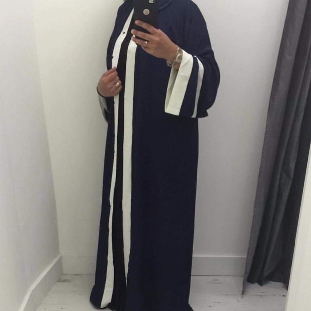 2018 Adult Casual Fashion Striped Musulmane Turkish Dubai Muslim Abaya Dress cardigan Robes Arab Prayer Worship Service Wj2162