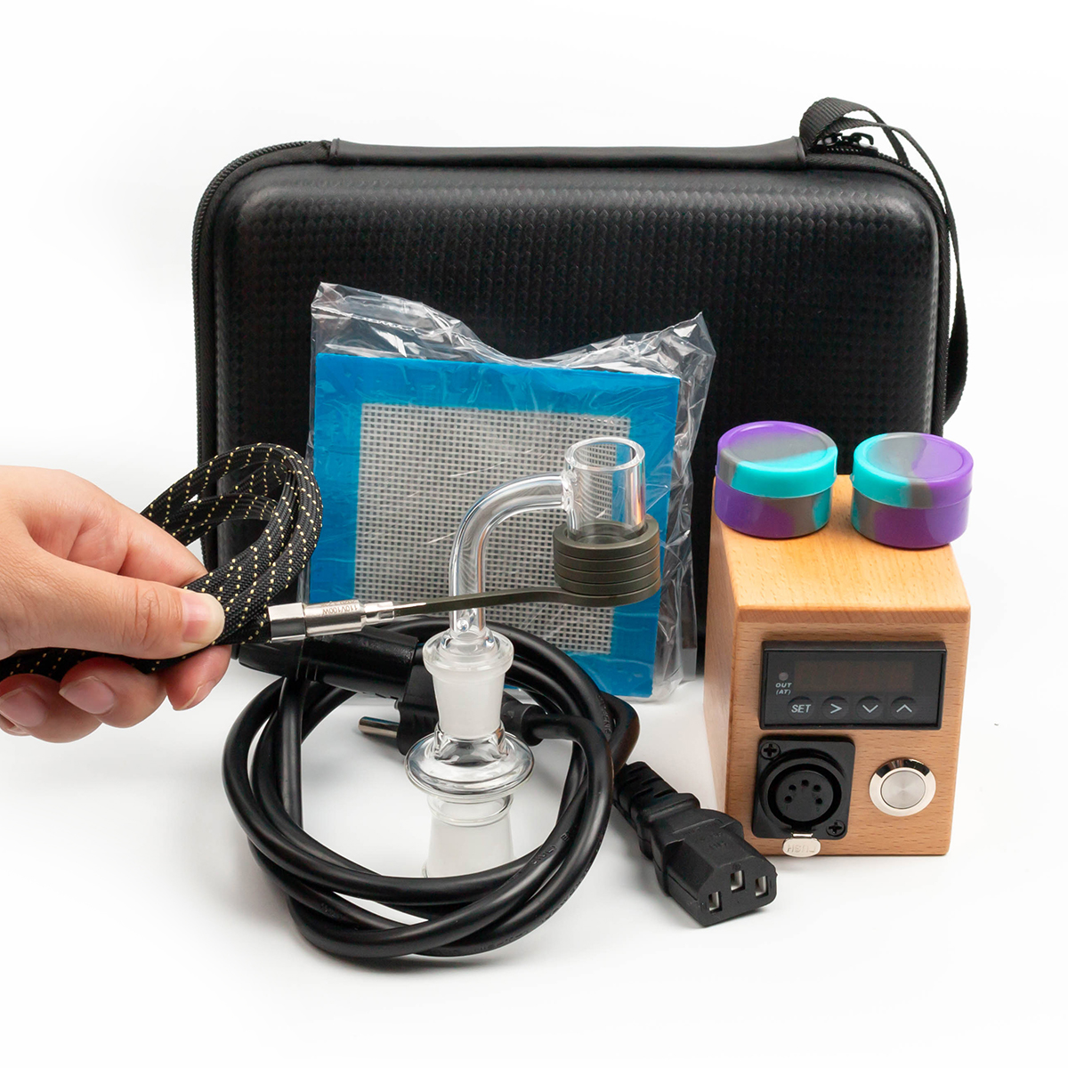Electric enail quartz banger Wooden box Coil Heater E Nail Smoking kit silicone pad
Electric enail quartz banger Wooden box Coil Heater E Nail Smoking kit silicone pad