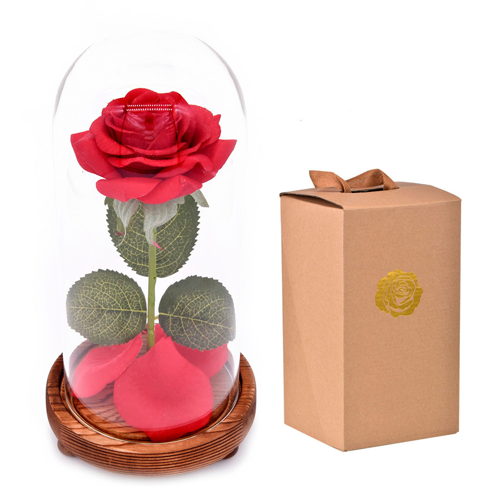 Romantic Simulation Rose Glass Cover Led Micro Landscape Valentine's Day Festival Birthday Gift glass flower wedding decoration, Red
Romantic Simulation Rose Glass Cover Led Micro Landscape Valentine's Day Festival Birthday Gift glass flower wedding decoration, Red