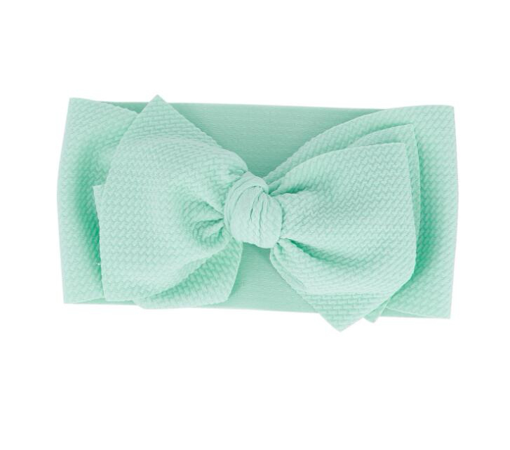 Kids Girl Stretch Turban Knot Headband Toddler Baby Girl Big Bow Knot HairBand Solid Headwear Head Wrap Hair Band Accessories GB1664