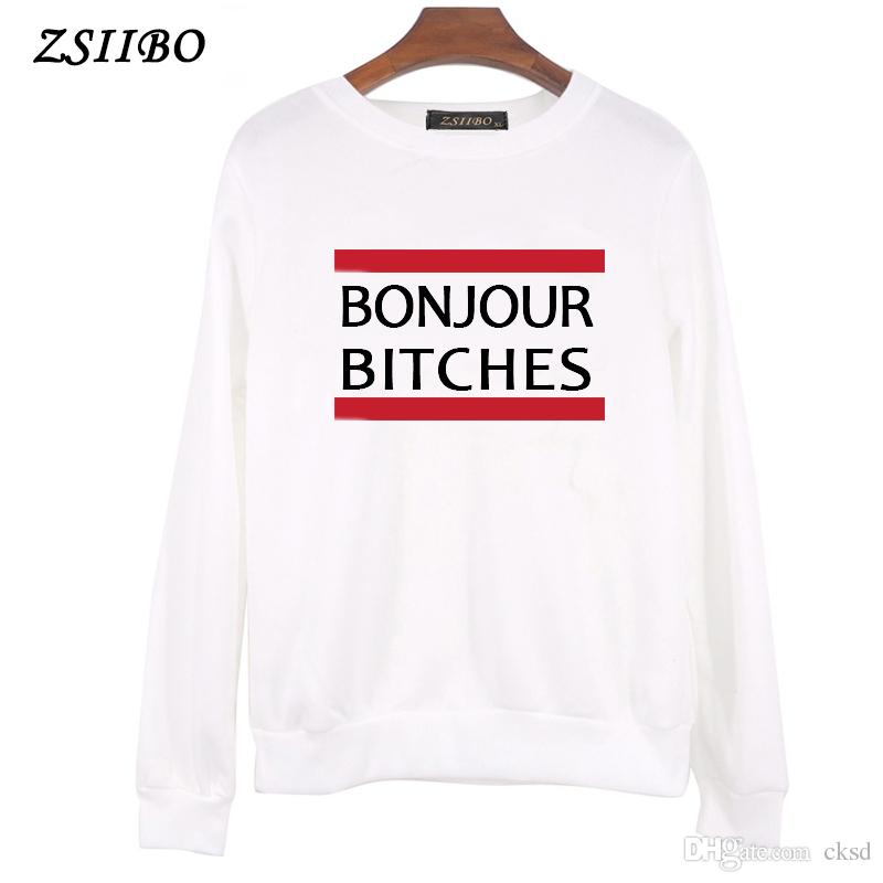 2018 BONJOUR BITCHES New Printing Hoodies Sweatshirts Harajuku Crew Neck Sweats Women Clothing Loose Women's Clothing Fall WY59, Black
2018 BONJOUR BITCHES New Printing Hoodies Sweatshirts Harajuku Crew Neck Sweats Women Clothing Loose Women's Clothing Fall WY59, Black