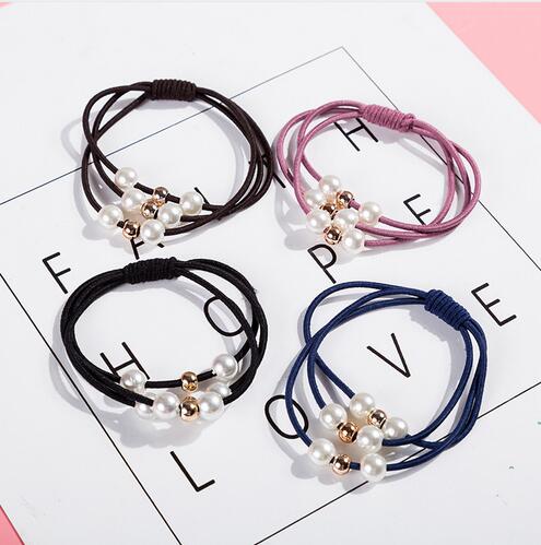 Girls Sweet Pearl Elastic Hair Bands Princess Ponytail Holder Gum For Hair Scrunchies Headband Rubber Band Kids Hair Accessories GB170
