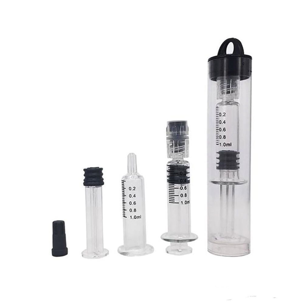 

1ML Pyrex Glass Syringe Vaping Coil Winding Jig Tool With Clear Plastic Tube For 92a3 AC1003 A9 Cell Carts Co2 Thick Oil