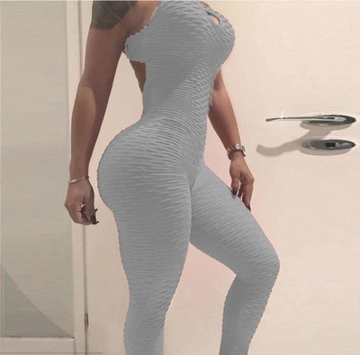 2018 Fitness Clothing Women's One-pieces Sports Suit Set Workout Gym Fitness Jumpsuit Pants Sexy Yoga Set Bandage Gym Bodysuit Y1890306