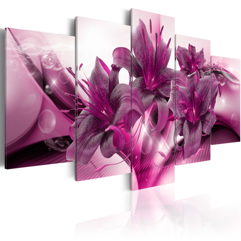( No Frame ) Abstract Flower Canvas Art Print Modern Wall Painting Home Decoration Gift for Love, Choose Color & Size