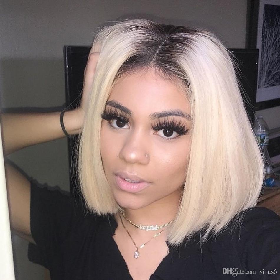 short pixie cut wigs brazilian human remy hair customized 150 density lace front wig 1b27 for black women side part