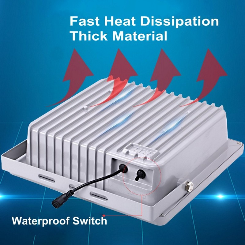 LED Flood Light 100W 120W Super Bright Work Lighting 6500K White Light IP66 Solar Lamp for Garage Yard Garden Gutter