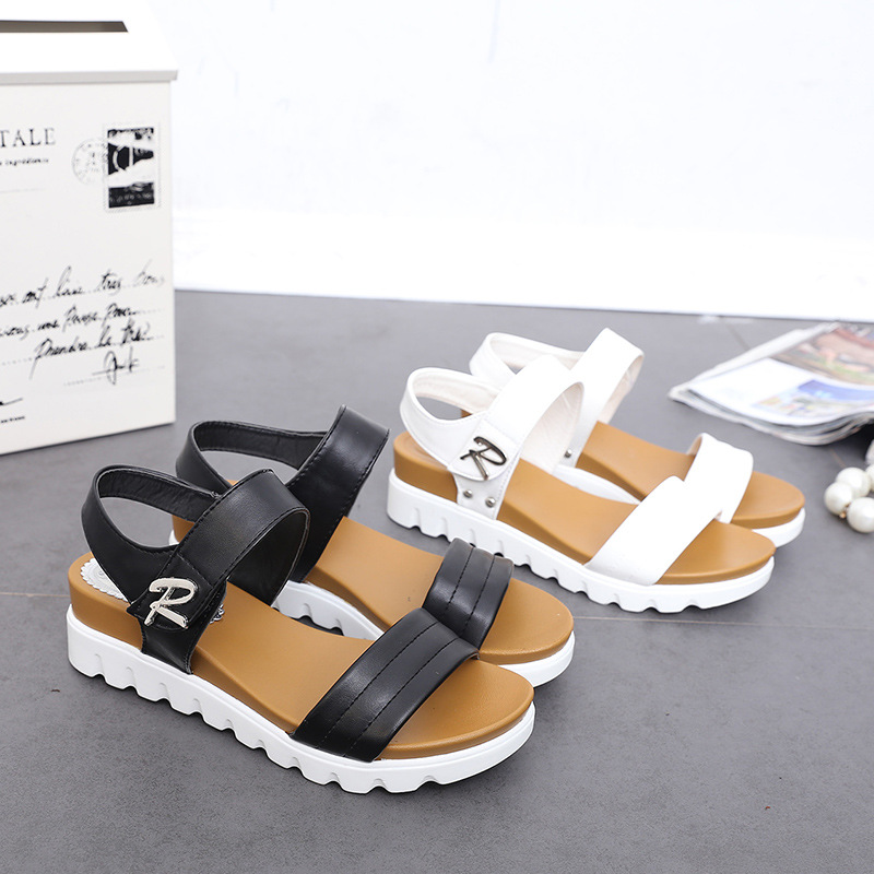 Hot Sale- sandals open toe white wedge summer sandals comfortable beach shoes 666 size 35-40