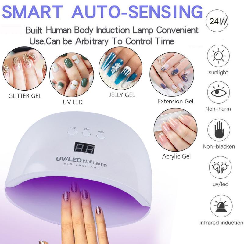 Led Uv 24w Nail Dryer Curing Gel Polish Lamp Light Curing Machine Nail Uv Gel Varnish Dryer Gels Builder Manicure Dropshipping, White
Led Uv 24w Nail Dryer Curing Gel Polish Lamp Light Curing Machine Nail Uv Gel Varnish Dryer Gels Builder Manicure Dropshipping, White