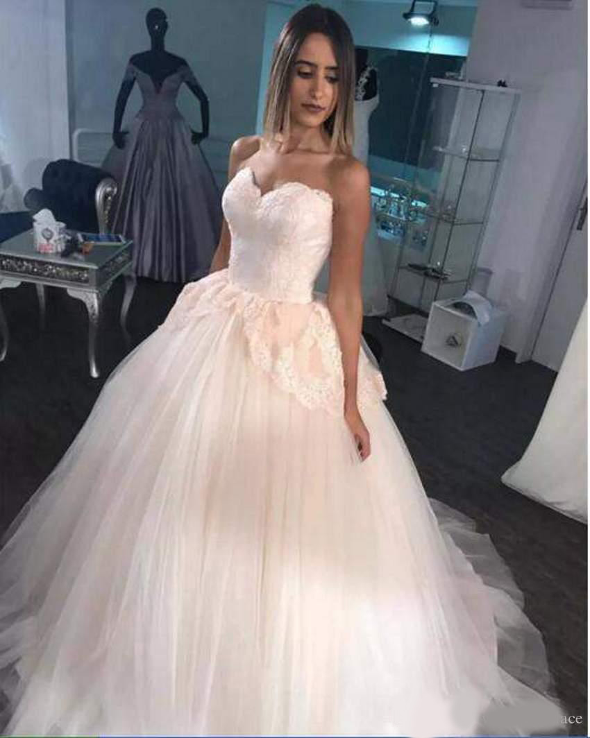 Quinceanera Dresses 2020 Ball Gown Sweetheart Sleeveless Lace With Appliques Simple Design Tulle Custom Made Evening Gowns Prom Dresses