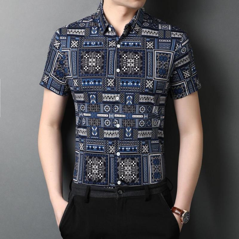 C-8955 European style vintage printing fashion short sleeve shirt Summer quality mercerized cotton smooth men shirt -3XL, As picture
C-8955 European style vintage printing fashion short sleeve shirt Summer quality mercerized cotton smooth men shirt -3XL, As picture