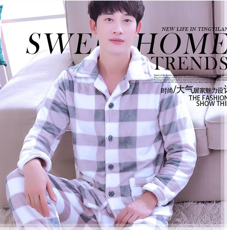 2019 Winter Mens Flannel Pajama Sets O-Neck Long Sleeve Warm Coral Fleece Sleepwear Two Piece Set Male Pyjamas Pijama Hombre, Beige
2019 Winter Mens Flannel Pajama Sets O-Neck Long Sleeve Warm Coral Fleece Sleepwear Two Piece Set Male Pyjamas Pijama Hombre, Beige
