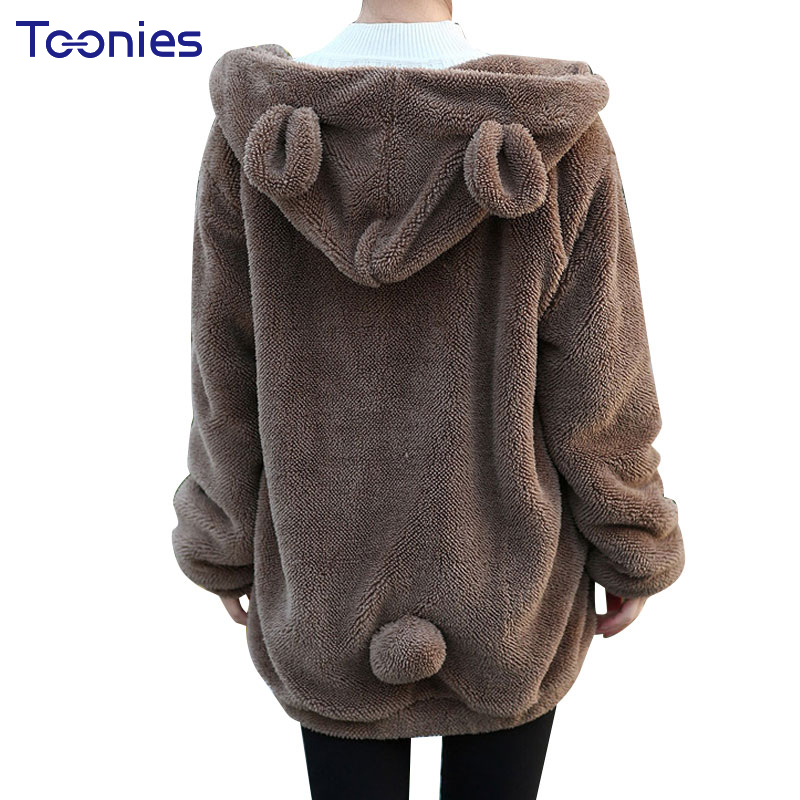 Women Winter Plush Sweatshirt Oversized Hoodie Thick Casual Loose Cute Hooded With Bear Ears Pockets Zip-up Autumn Girl Hoodies, White
Women Winter Plush Sweatshirt Oversized Hoodie Thick Casual Loose Cute Hooded With Bear Ears Pockets Zip-up Autumn Girl Hoodies, White