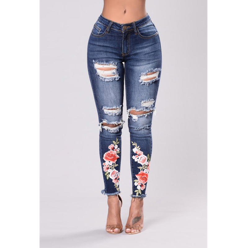 3Xl summer woman ripped Jeans With Embroidery hole Sexy High Waist Denim stretch plus size 2018 Pencil Pants High Street, As pic 
3Xl summer woman ripped Jeans With Embroidery hole Sexy High Waist Denim stretch plus size 2018 Pencil Pants High Street, As pic