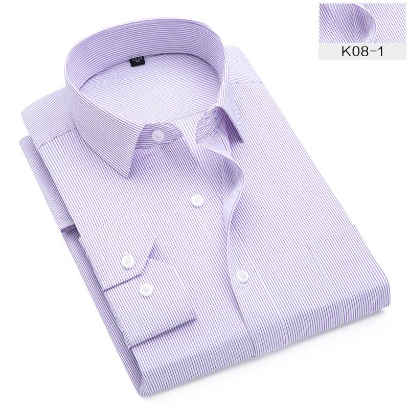 Striped Shirt Men Formal Business Dress Shirts Trends 2020 Long Sleeve Slim Fit Shirts for Men Plus Size 6XL 7XL 8XL Designer