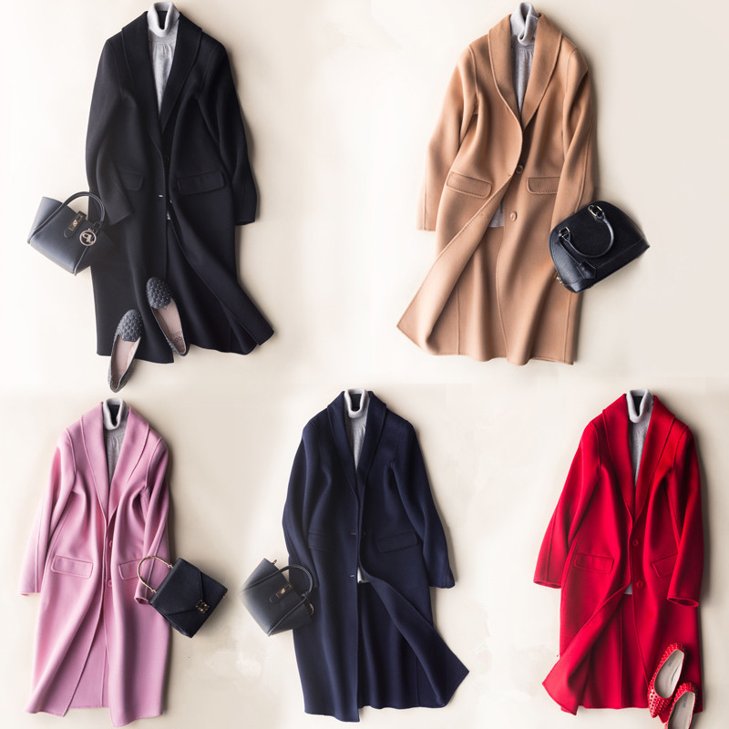 Winter Autumn New Double-sided Wool Coat Female Medium Women' Cashmere Jacket Overcoat Woolen Jackets casacos CS1701 en, Black
Winter Autumn New Double-sided Wool Coat Female Medium Women' Cashmere Jacket Overcoat Woolen Jackets casacos CS1701 en, Black