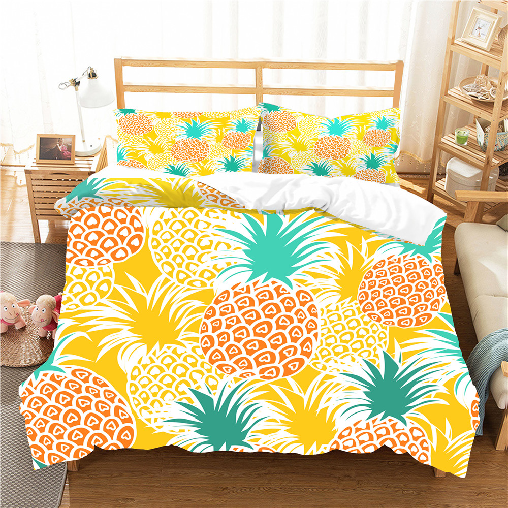 Bed Linen Sets Bedding Clothes Pineapple Printed Duvet Cover with Pillowcase King Double Size for Kid Bedding Coverlet
Bed Linen Sets Bedding Clothes Pineapple Printed Duvet Cover with Pillowcase King Double Size for Kid Bedding Coverlet