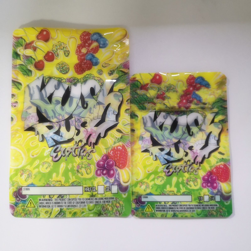 3.5g 7g Kush Rush exotics Bags resealable zipper seal for freshness Childproof flowers packing 14g 28g mylar bags
3.5g 7g Kush Rush exotics Bags resealable zipper seal for freshness Childproof flowers packing 14g 28g mylar bags