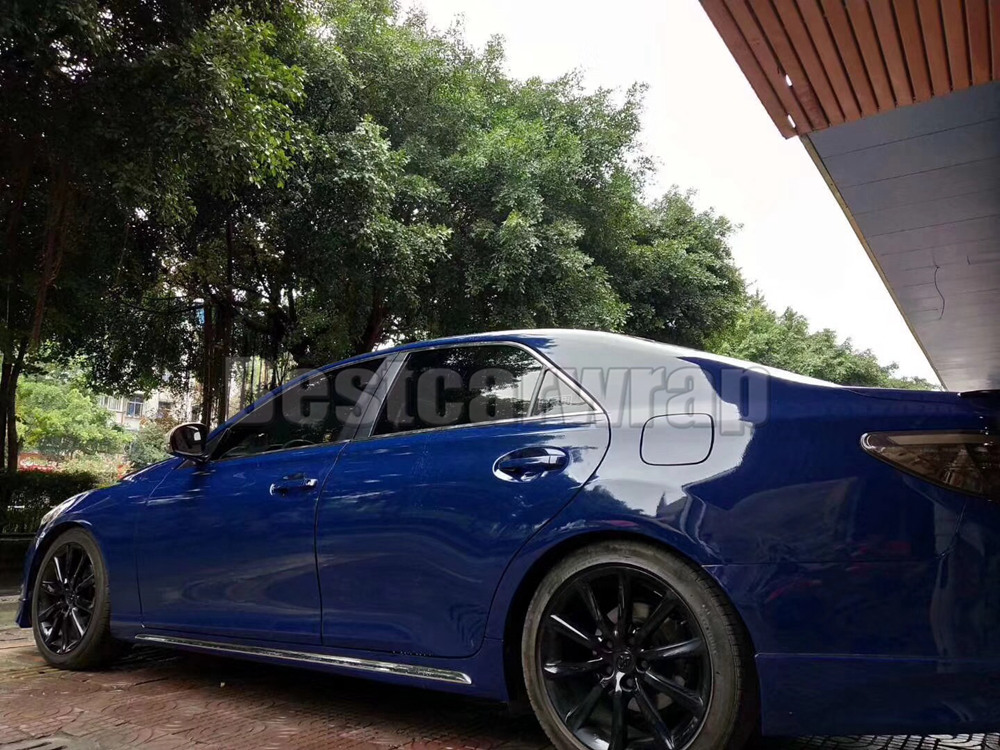 Gloss Midnight Blue Vinyl wrap FOR Car Wrap with air Bubble Free vehicle wrap covering foil With Low tack glue 3M quality 1.52x20m 5x67ft