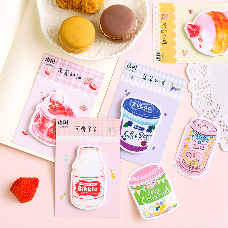 

Kawaii Cute Strawberry Cream Sticker Bookmark Marker Memo Pad Flags Agenda Sticky Note Stationery School Office Supplies sl1960