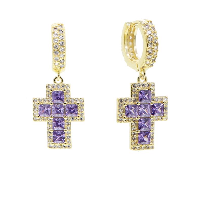 Dangle & Chandelier Mini Tassel Cross Earring With Purple Cz Paved Hoop Silver Gold Color Jewelry For Women Girl Wedding Party Gift
Dangle & Chandelier Mini Tassel Cross Earring With Purple Cz Paved Hoop Silver Gold Color Jewelry For Women Girl Wedding Party Gift