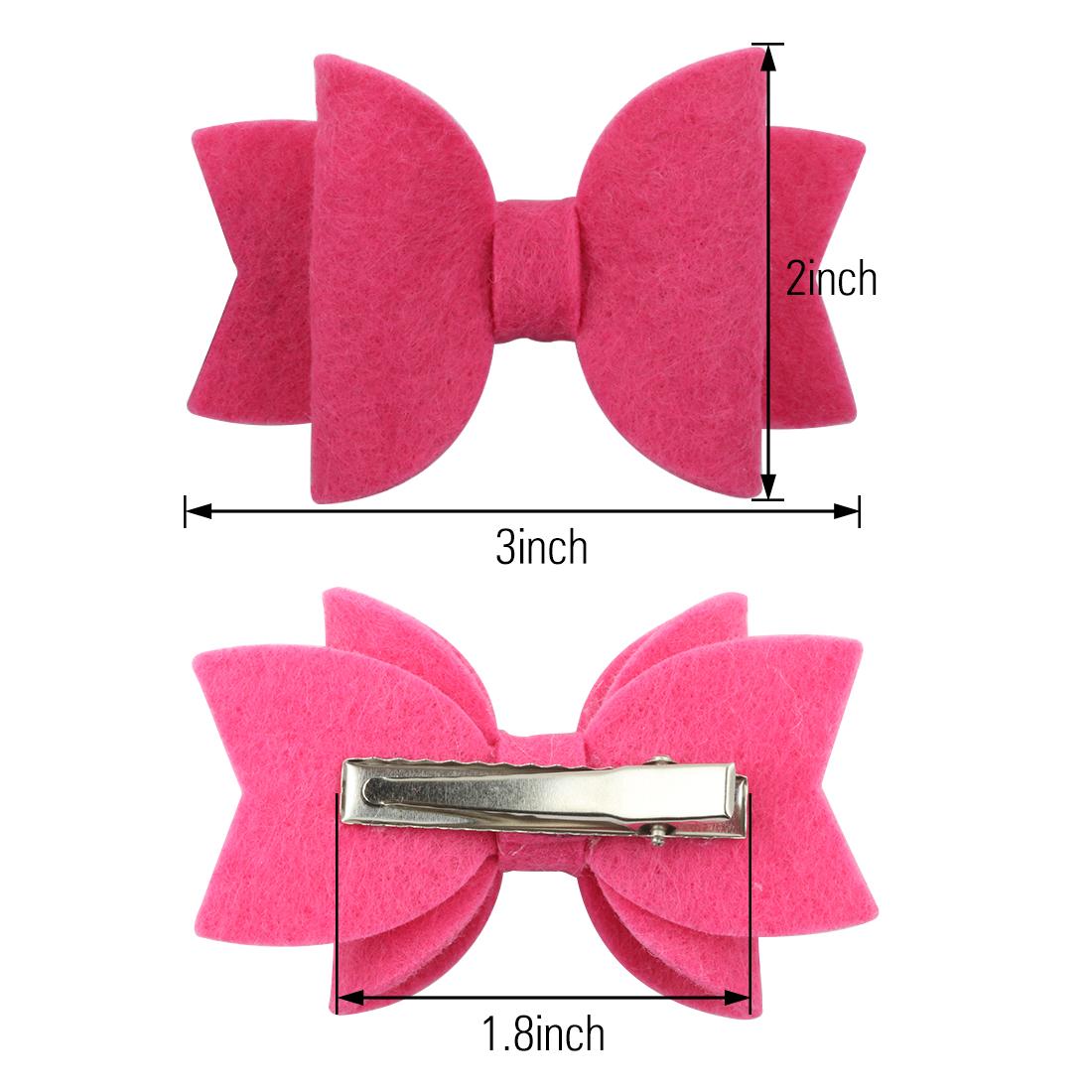 20pcs/Lot Girls Hair Bows Hairpins Barrettes Hairgrip 3 Inch Solid Hairbow Non Woven Warm Bow With / Without Clips New Headwear - view 4