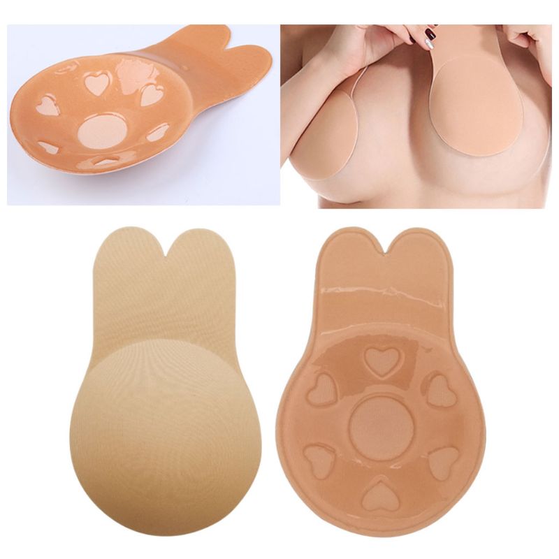 2Pcs/Pair Women Cute Rabbit Ear Invisible Bra Lifting Chest Stickers Breathable Bio-Silicone Nipple Cover Anti-Sagging Chest Pad от DHgate WW