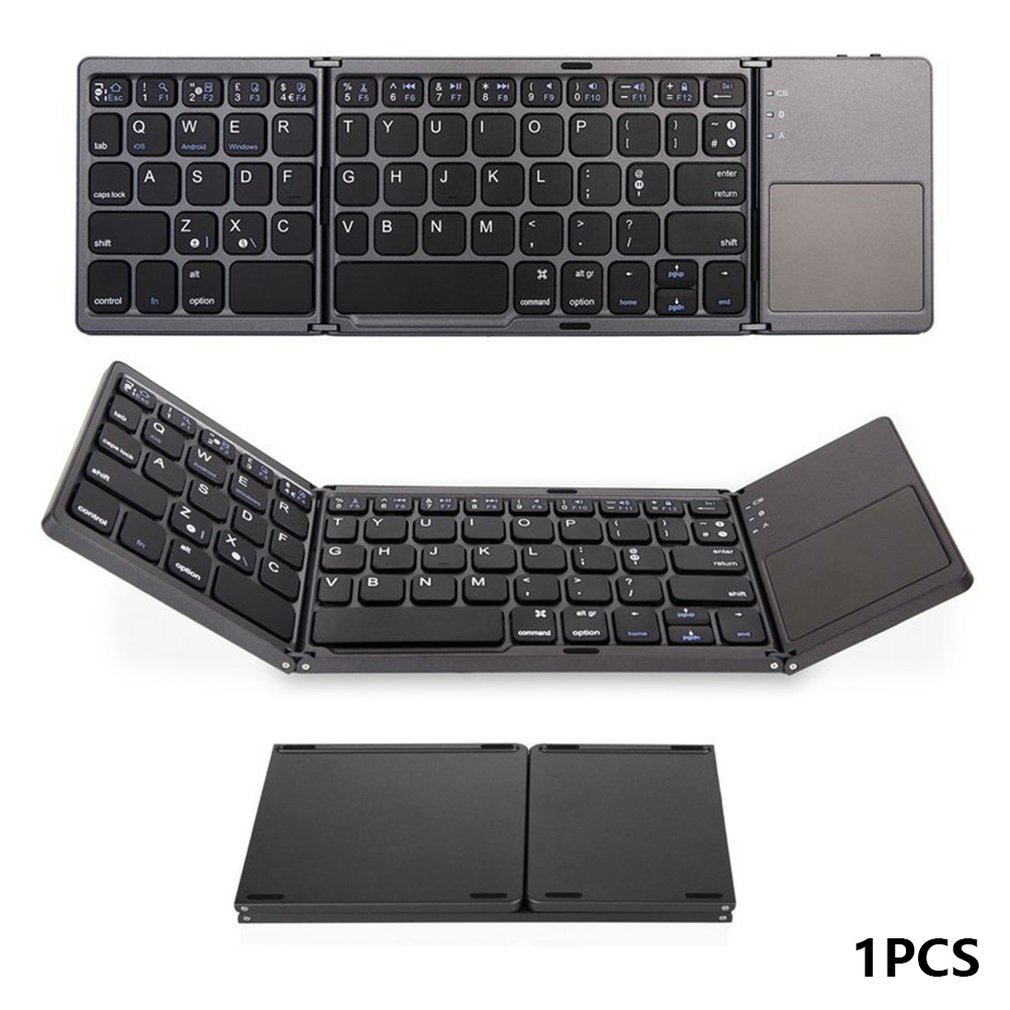 Mini Bluetooth Folding Keyboard With Touchpad Wireless Foldable Keyboard Three Folding Gaming Keys board For mobile Phone Tablet PC Laptop
Mini Bluetooth Folding Keyboard With Touchpad Wireless Foldable Keyboard Three Folding Gaming Keys board For mobile Phone Tablet PC Laptop