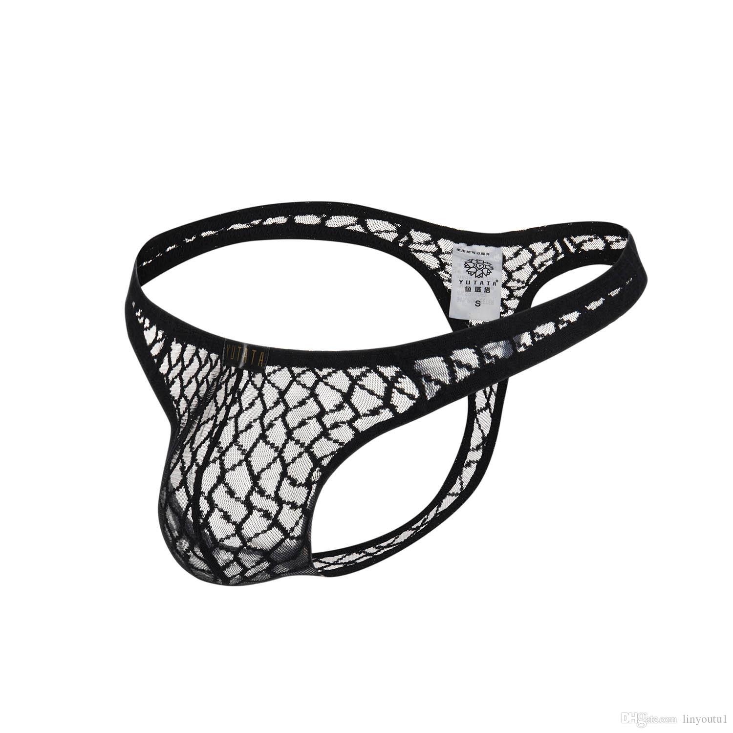2020 Tracksuit For Men's Underwear Sexy Lace Thong T Transparent Panties Breathable Pants men's Taste G-Strings & Thongs Man Briefs
