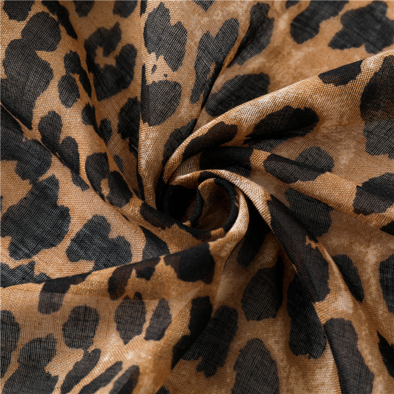 Black Winter Cotton Leopard Print Scarf Women Brown Scarve & Wraps Girls Fashion Hijab Long Scarf Shawls