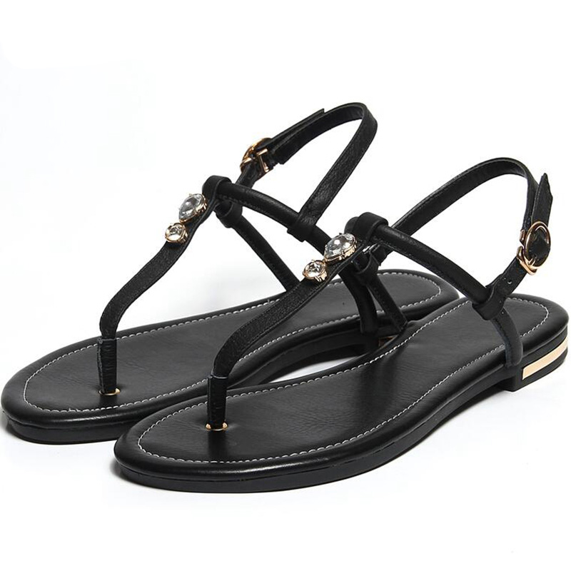 New Real Leather Plus Big Size 31-46 Black White Gold Buckle Fashion Girl Ladies Summer Women Flats T-Strap Sandals
New Real Leather Plus Big Size 31-46 Black White Gold Buckle Fashion Girl Ladies Summer Women Flats T-Strap Sandals