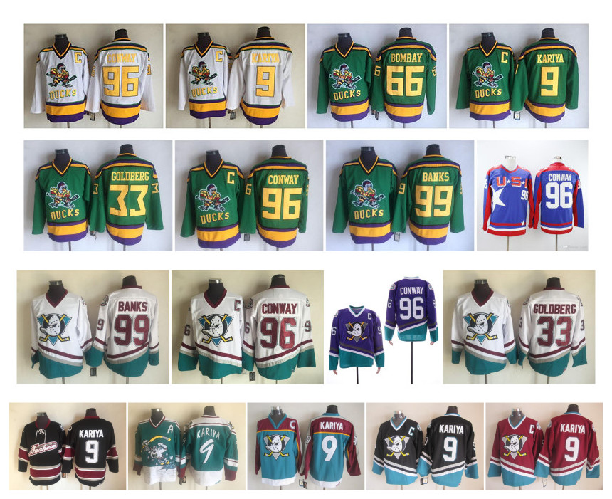 Vintage Anaheim Ducks Mighty Ducks Jersey USA 96 Charlie Conway 99 Adam Banks 9 Paul Kariya 33 Greg Goldberg 66 Gordon Bombay Retro Hockey, As pic
Vintage Anaheim Ducks Mighty Ducks Jersey USA 96 Charlie Conway 99 Adam Banks 9 Paul Kariya 33 Greg Goldberg 66 Gordon Bombay Retro Hockey, As pic