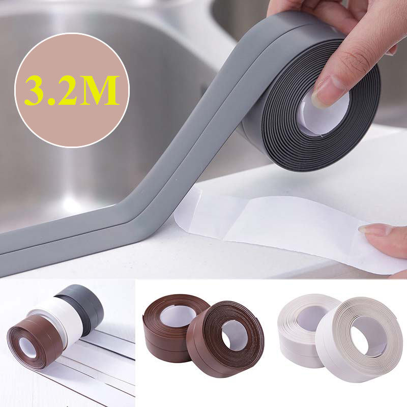3.2M Self Adhesive Bath And Wall Sealing Strip Sink Basin Edge Trim Kitchen Waterproof Oil-proof Flexible PVC Sealing Strip, 320cmx2.2cm
3.2M Self Adhesive Bath And Wall Sealing Strip Sink Basin Edge Trim Kitchen Waterproof Oil-proof Flexible PVC Sealing Strip, 320cmx2.2cm