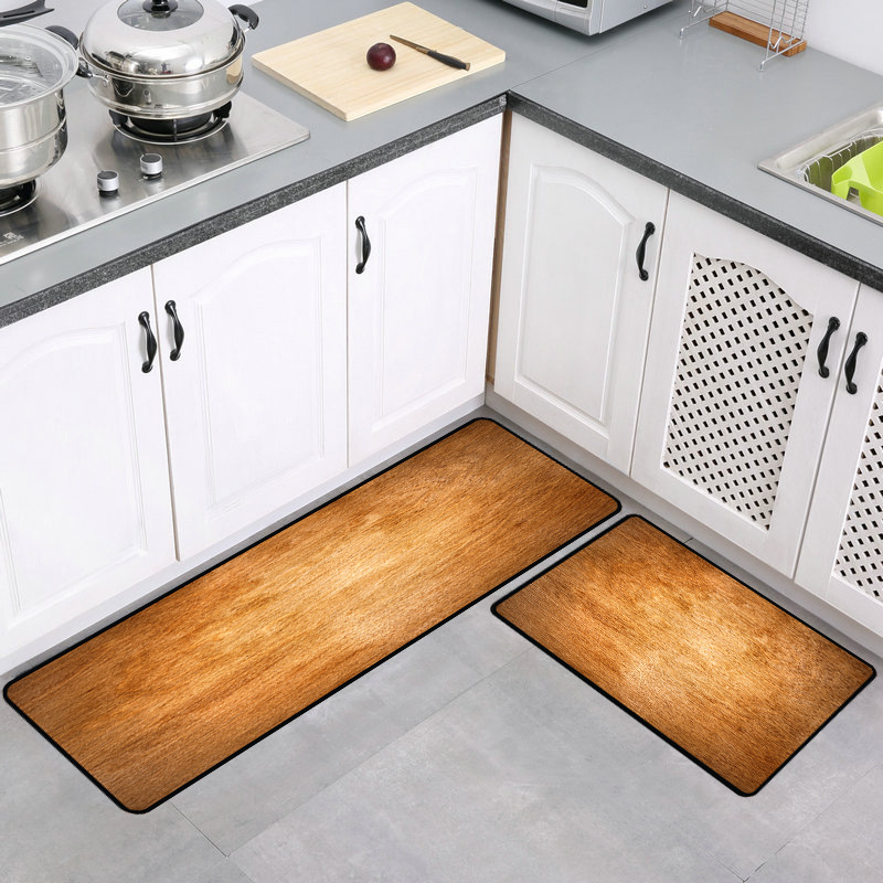 Wood Grain Anti-slip Kitchen Mat Long Bath Carpet Modern Entrance Doormat Tapete Absorbent Bedroom Living Room Floor Mat