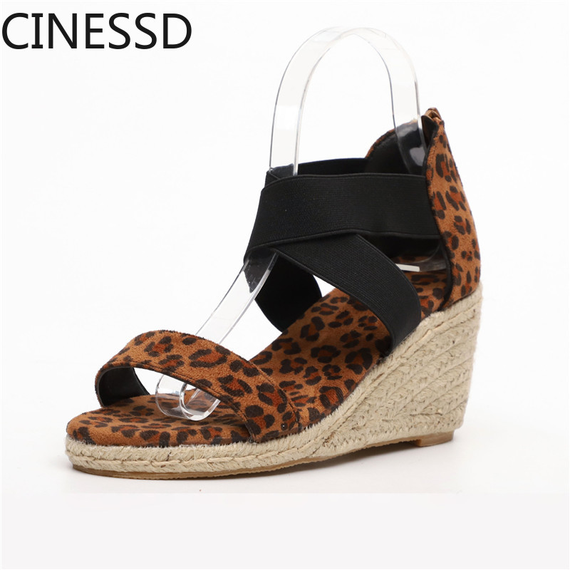 European and American large size explosion models 2020 summer high-heeled wedge heel sandals elastic band Roman sandals new, Leopard black and ye
European and American large size explosion models 2020 summer high-heeled wedge heel sandals elastic band Roman sandals new, Leopard black and ye
