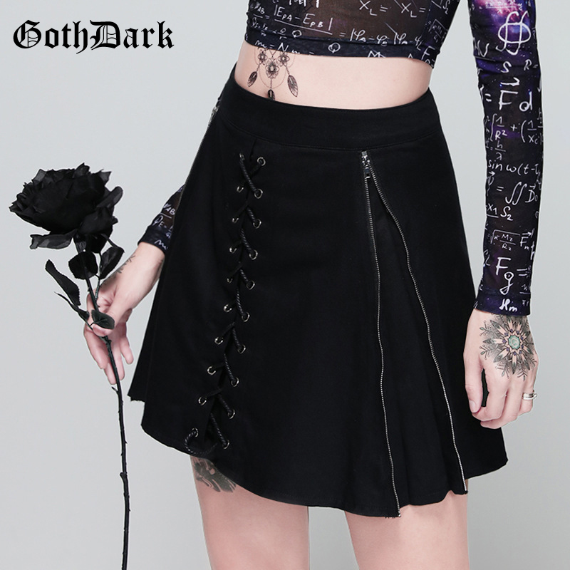 Goth Dark Patchwork Grunge Gothic Skirts Black Zipper Rivet Crisscross Bandage Splice Women' Skirt Sexy 2019 Fahion Vintage
Goth Dark Patchwork Grunge Gothic Skirts Black Zipper Rivet Crisscross Bandage Splice Women' Skirt Sexy 2019 Fahion Vintage