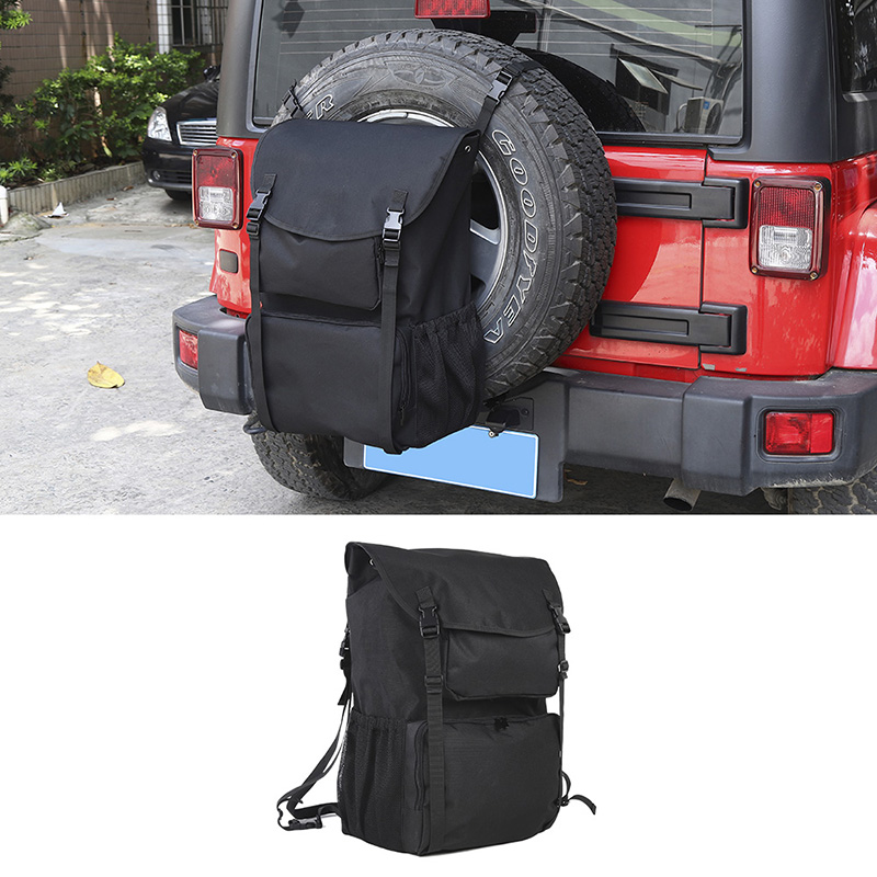Black Multi-function Spare Tire Backpack Storage Bag For Jeep Wrangler JK JL 2007+ Auto Exterior Accessories