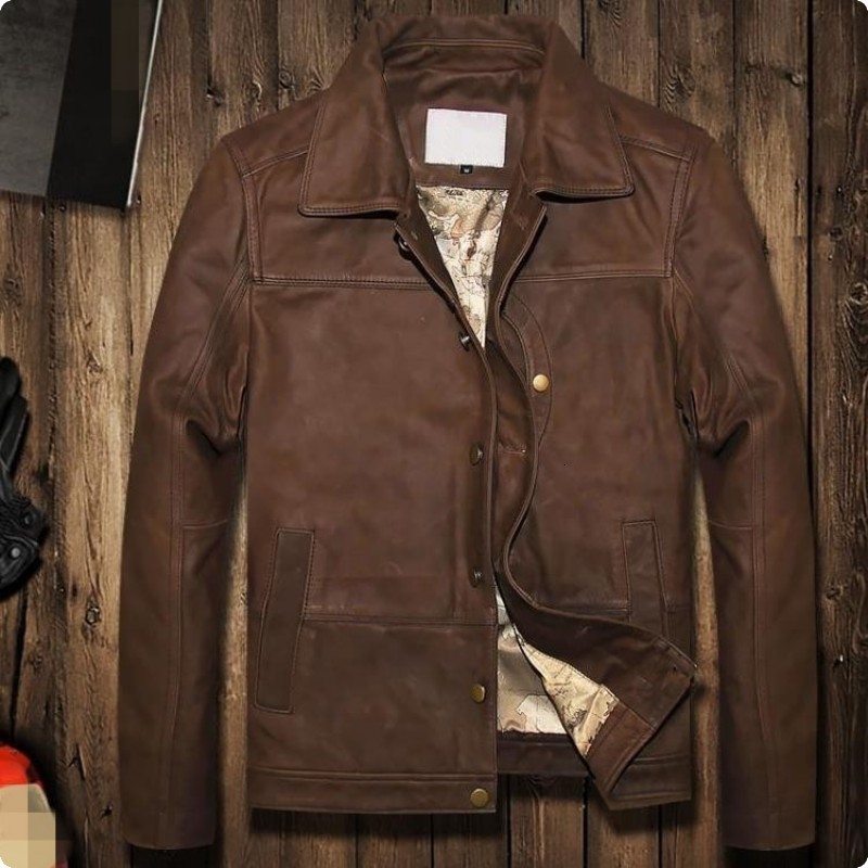 2020 New Autumn Mens Cow Genuine Leather Jacket Single Breasted Motorcycle Coat For Male Jaqueta Couro Masculina Motoqueiro, Dark brown
2020 New Autumn Mens Cow Genuine Leather Jacket Single Breasted Motorcycle Coat For Male Jaqueta Couro Masculina Motoqueiro, Dark brown