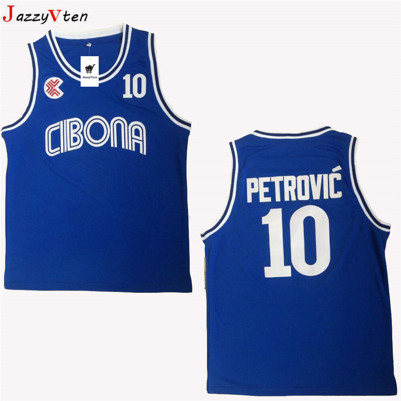 men throwback #10 Cibona Drazen Petrovic Basketball Jerseys #4 Jugoslavija Yugoslavia Croatia Stitched Shirts, 10# blue
men throwback #10 Cibona Drazen Petrovic Basketball Jerseys #4 Jugoslavija Yugoslavia Croatia Stitched Shirts, 10# blue