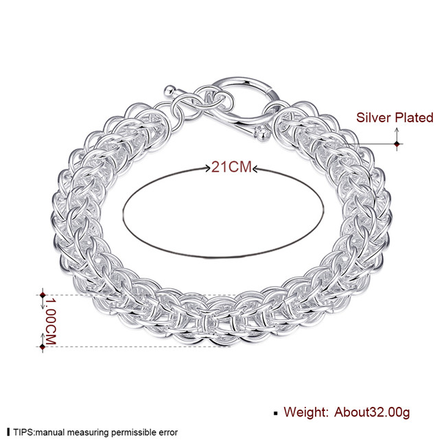 Full circle TO bracelet sterling silver plated bracelet ; Free shipping men and women 925 silver bracelet SPB016