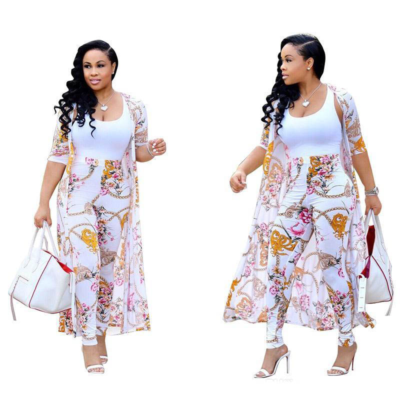 NEW Graceful Floral Print Casual 2 Piece Set Women Summer High Waist Skinny Long Pants And Half Sleeve Maxi Long Cardigan, White
NEW Graceful Floral Print Casual 2 Piece Set Women Summer High Waist Skinny Long Pants And Half Sleeve Maxi Long Cardigan, White