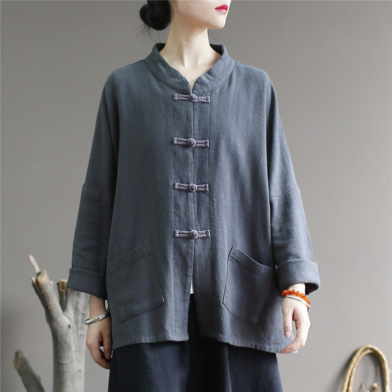 Johnature Women Vintage Cotton Linen Jackets Gray Stand Long Sleeve 2020 Autumn New Button Pockets Coats Plus Size Women Jackets
Johnature Women Vintage Cotton Linen Jackets Gray Stand Long Sleeve 2020 Autumn New Button Pockets Coats Plus Size Women Jackets
